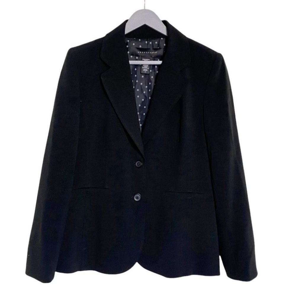 Apostrophe 12 black 2 button blazer